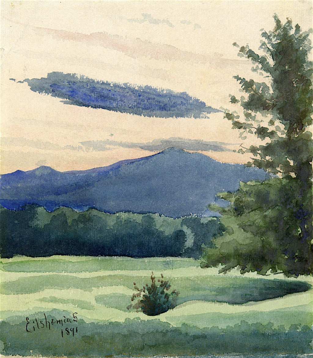Green Meadow, vintage artwork by Louis M. Eilshemius, 12x8" (A4) Poster