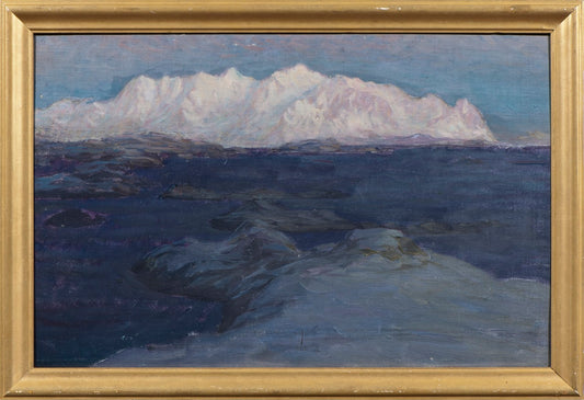 Night over Store Molla. Study from Lofoten, vintage artwork by Anna Boberg, 12x8" (A4) Poster