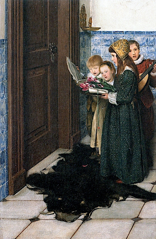 A Birthday, vintage artwork by Laura Theresa Alma-Tadema, 12x8" (A4) Poster