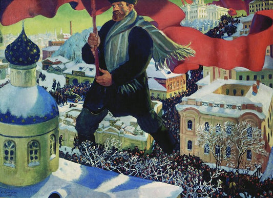 A Bolshevik, vintage artwork by Boris Mikhailovich Kustodiev, 12x8" (A4) Poster