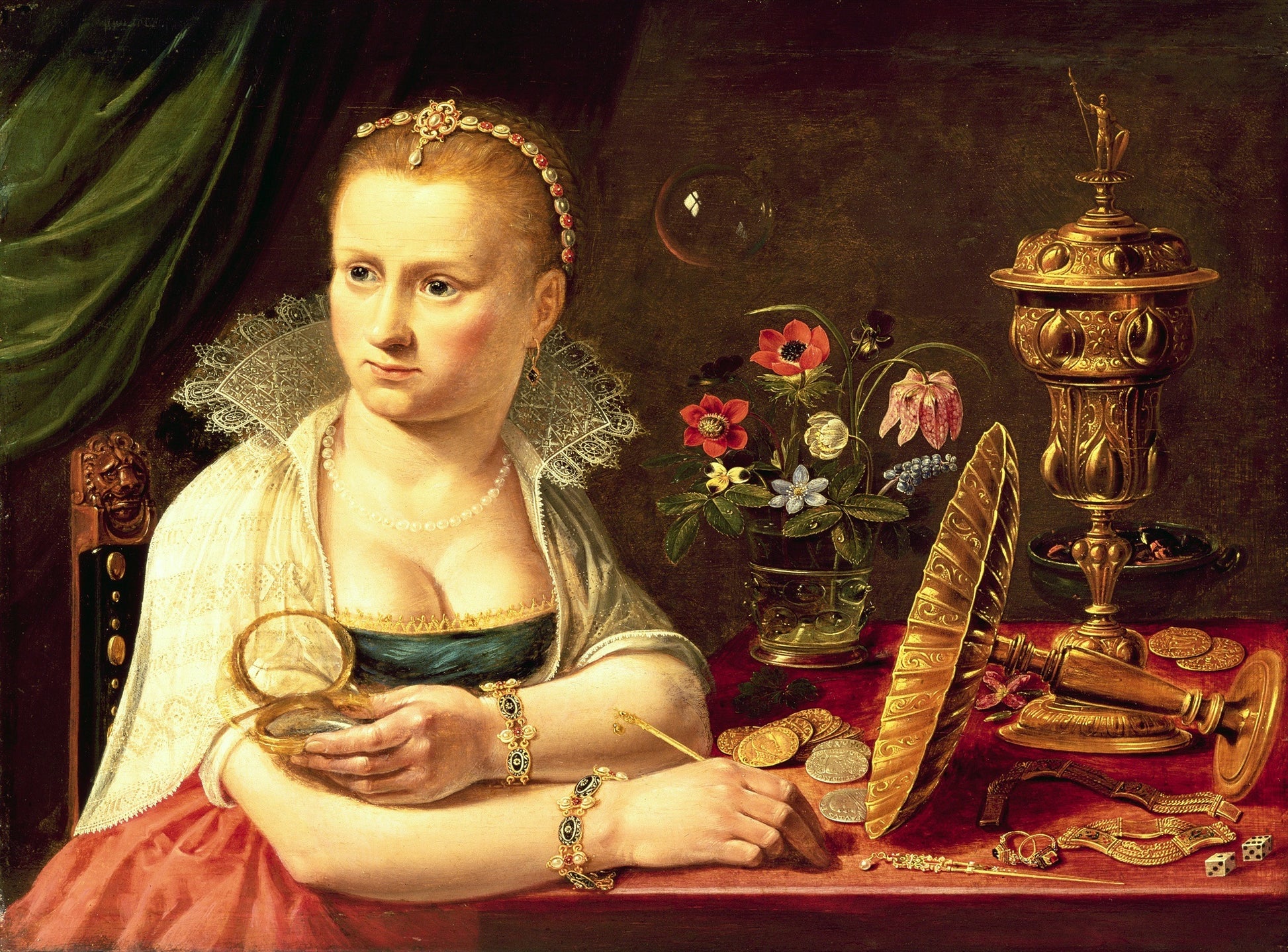 A Vanitas Portrait of a Lady, vintage artwork by Clara Peeters, 12x8" (A4) Poster
