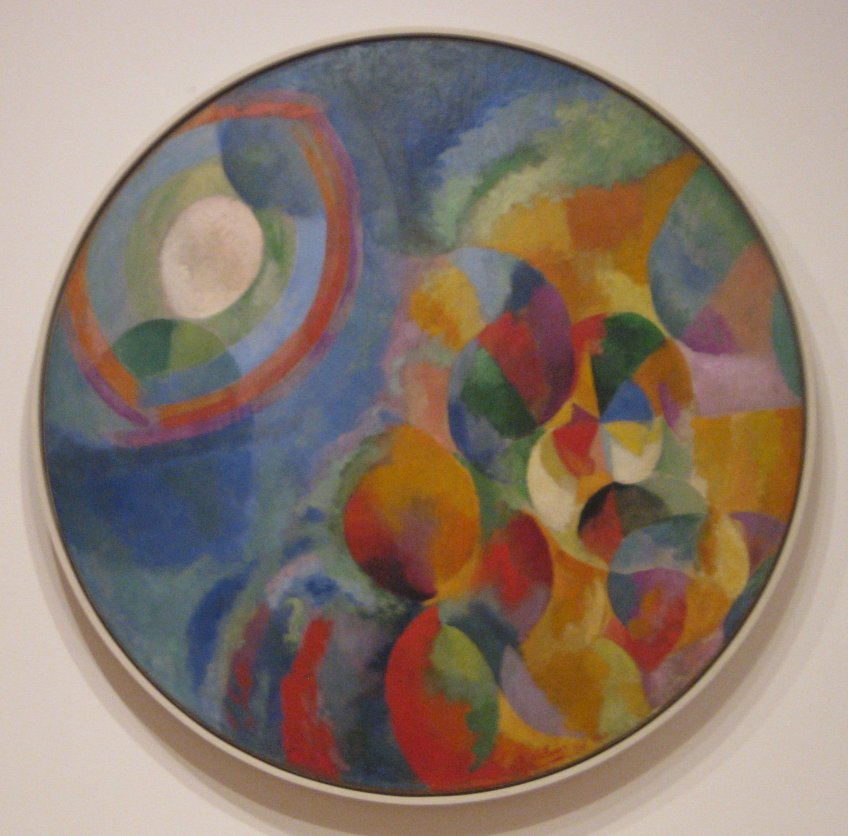 Simultaneous Contrasts:  Sun and Moon, vintage artwork by Robert Delaunay, 12x8" (A4) Poster