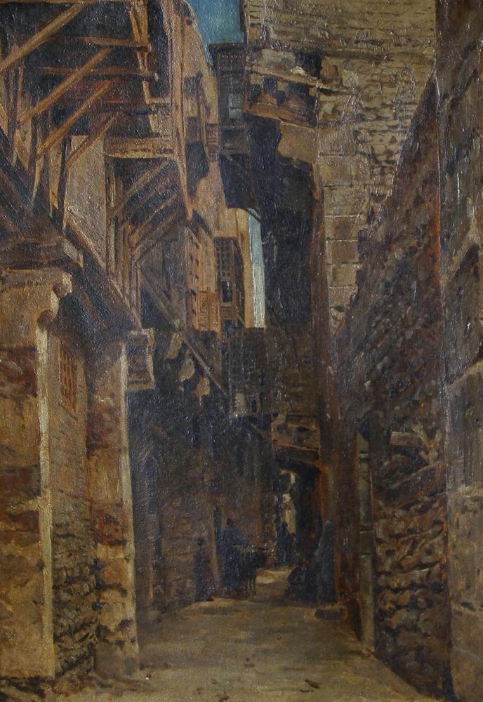 The Coptic Quarter, Cairo, vintage artwork by John Varley the Younger, 12x8" (A4) Poster