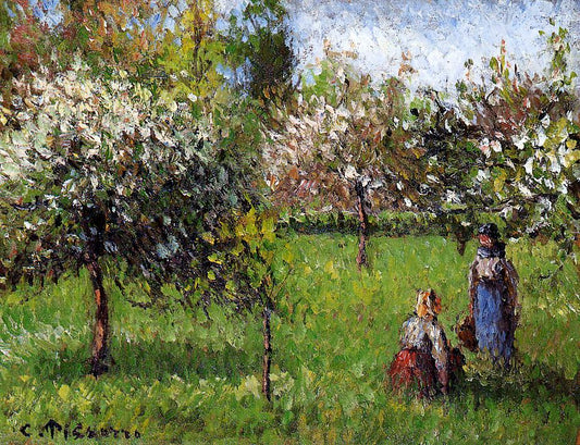Apple Blossoms, Eragny, vintage artwork by Camille Pissarro, 12x8" (A4) Poster