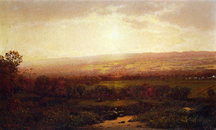 Valley of the Genesee, From Wadsworth's Lane, vintage artwork by Lemuel M. Wiles, 12x8" (A4) Poster