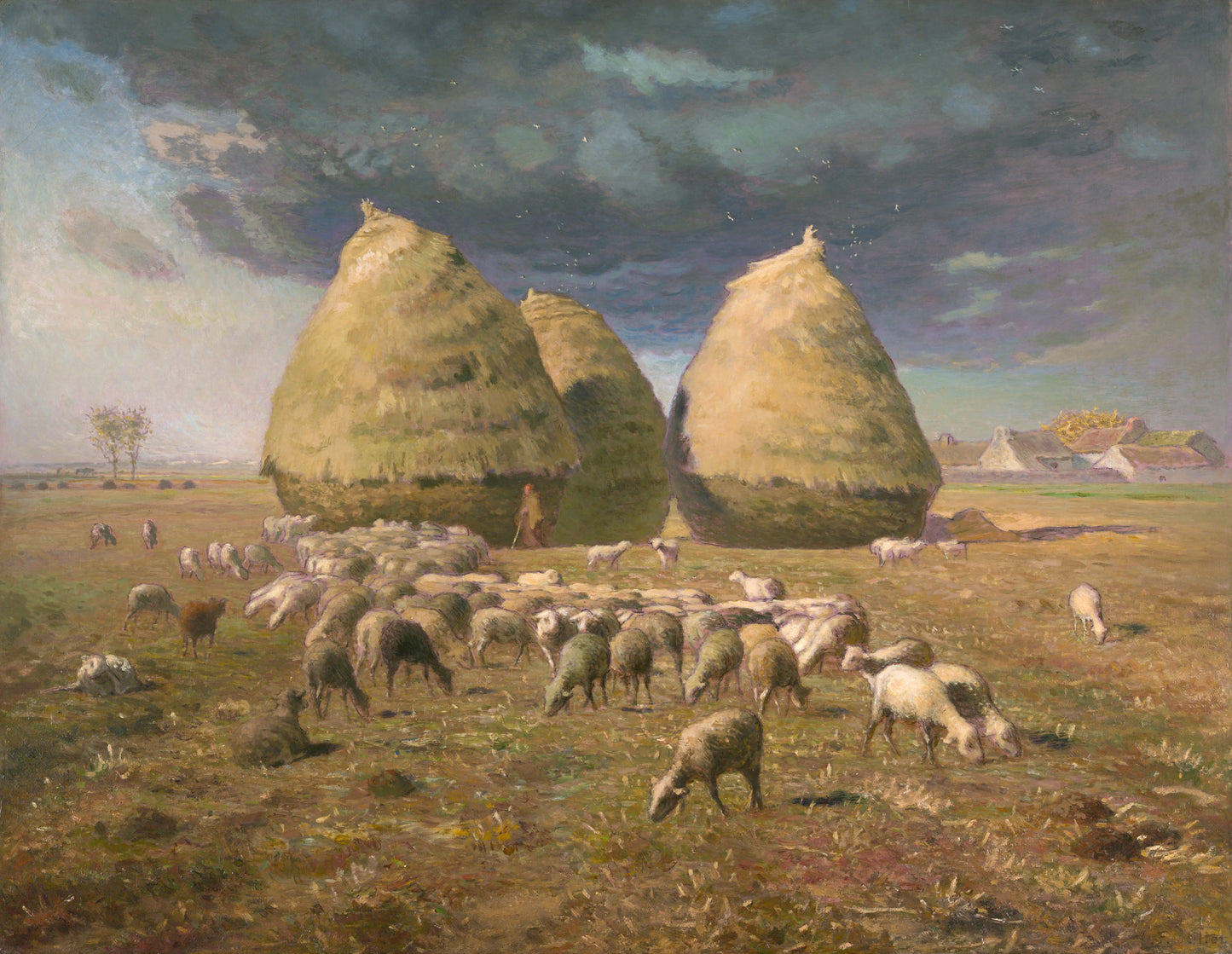 Haystacks, Autumn, vintage artwork by Jean-François Millet, A3 (16x12") Poster Print