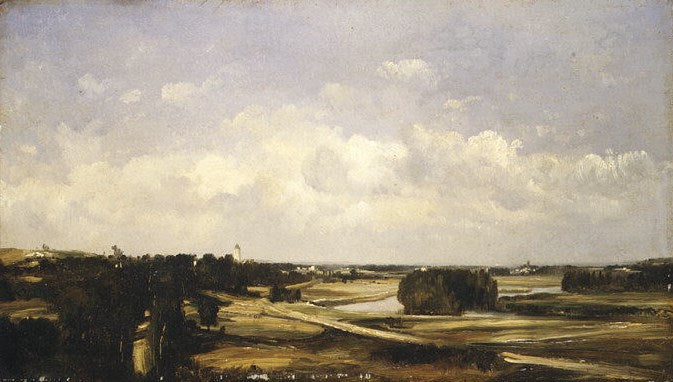 Valley of the River Loire, vintage artwork by Jules Dupre, A3 (16x12") Poster Print
