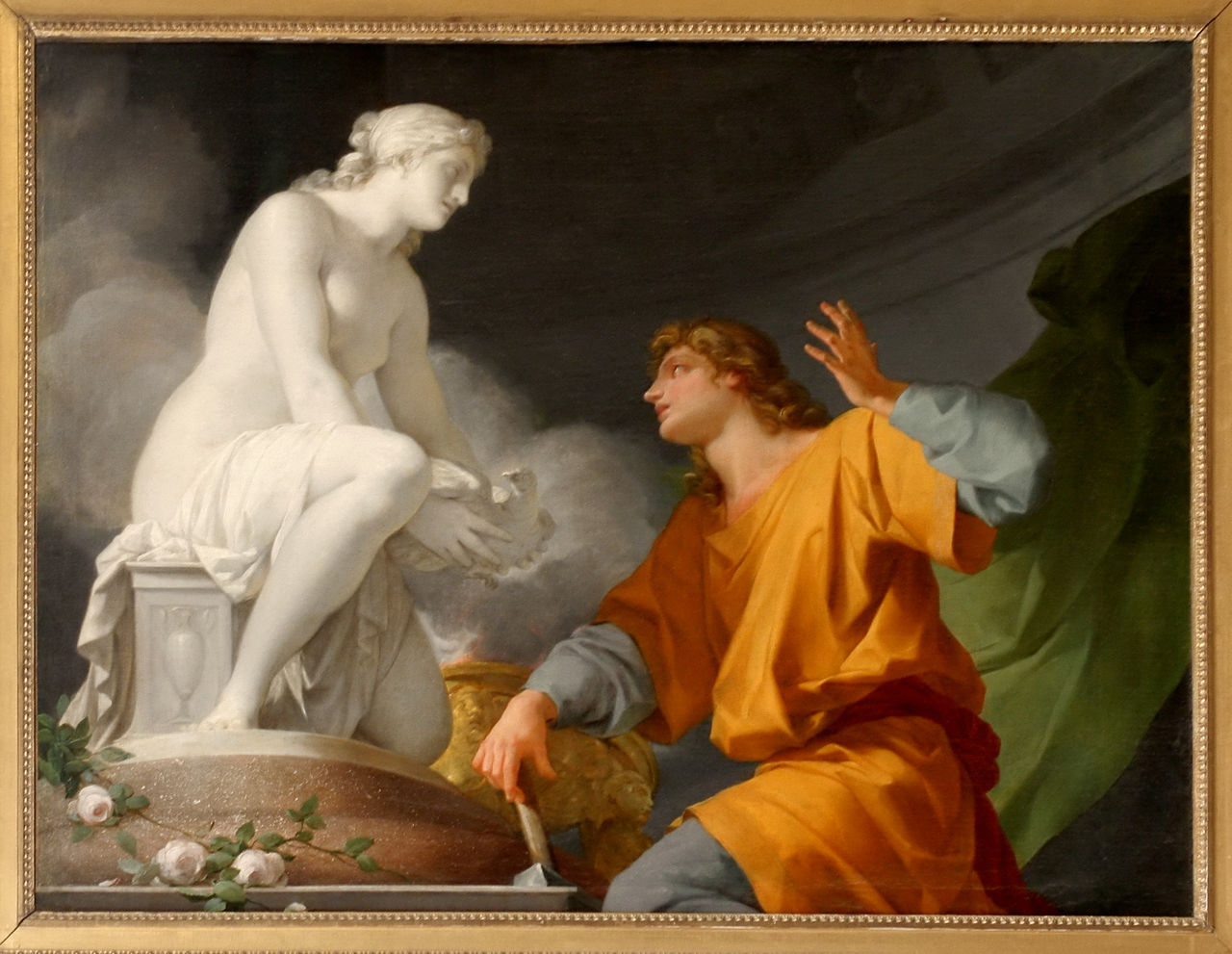 The Origin of Sculpture, vintage artwork by Jean-Baptiste Regnault, 12x8" (A4) Poster