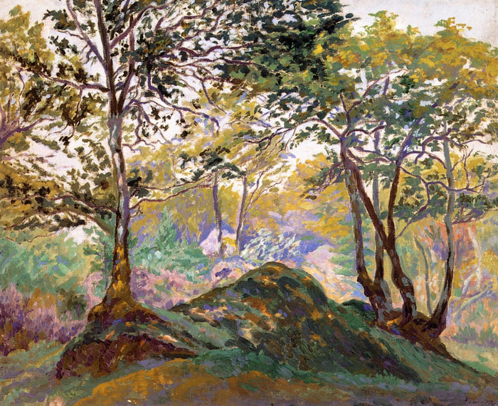 Clearing in Ecouves Forest, vintage artwork by Paul Ranson, 12x8