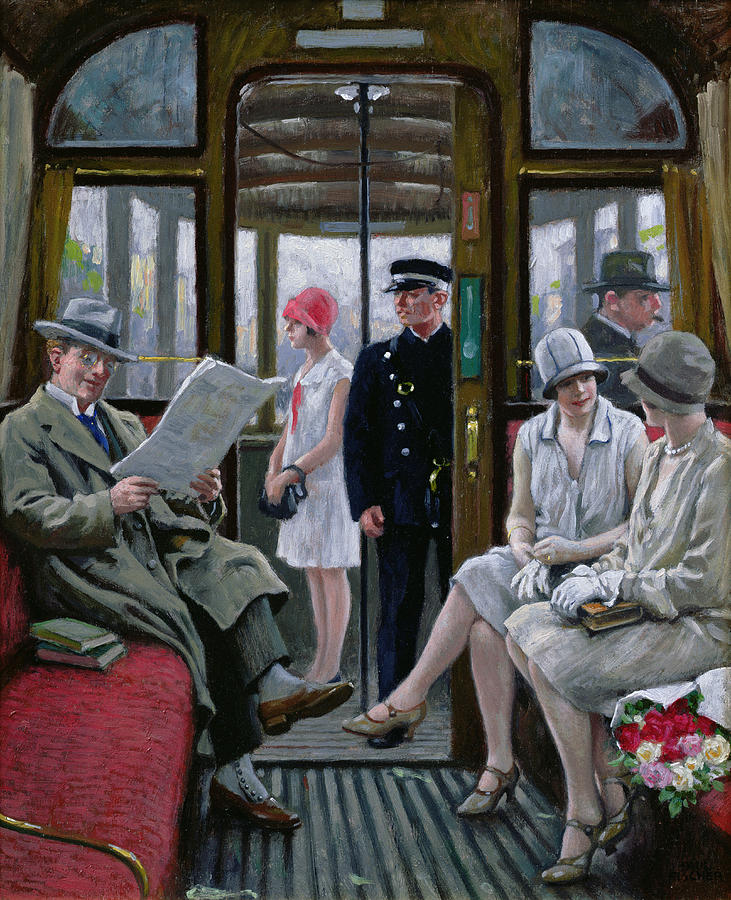 Copenhagen Tram by Paul-Gustave Fischer,A3(16x12")Poster