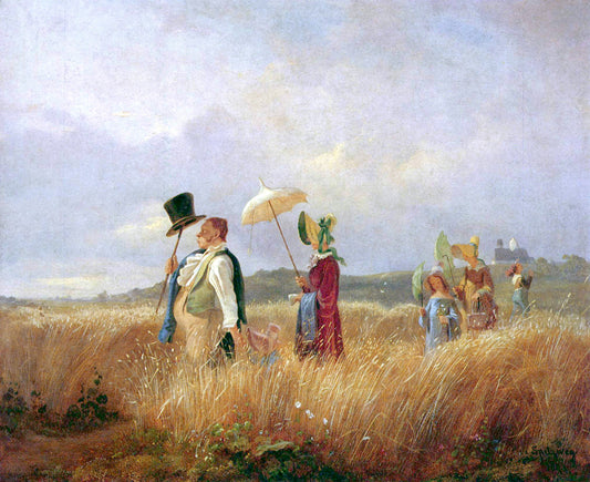 Sunday Stroll, vintage artwork by Carl Spitzweg, A3 (16x12") Poster Print