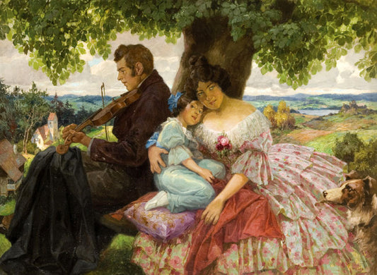 Under the Oak Tree, vintage artwork by Rudolf Alfred Höger, 12x8" (A4) Poster