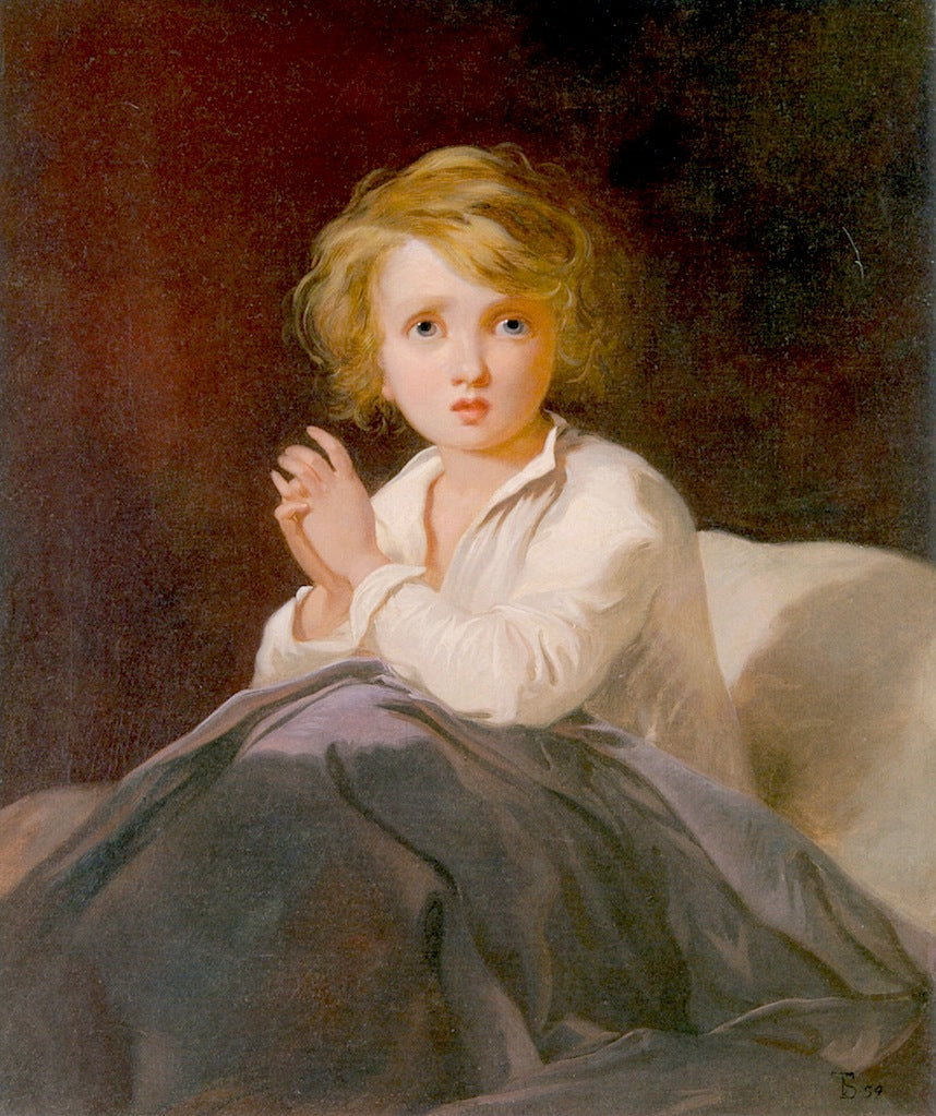 Child in Bed, vintage artwork by Thomas Sully, 12x8" (A4) Poster