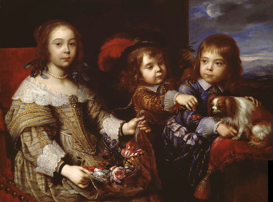 The Children of the Duc de Bouillon, vintage artwork by Pierre Mignard, 12x8" (A4) Poster