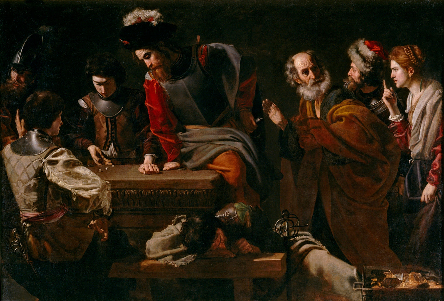 Denial of Saint Peter, vintage artwork by Nicolas Tournier, 12x8" (A4) Poster