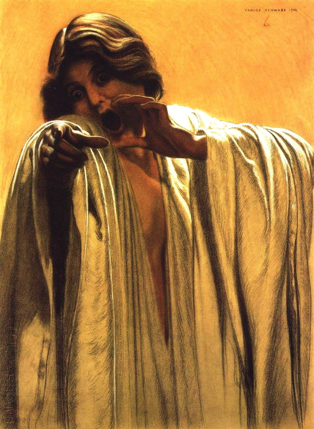 The Wave 6, vintage artwork by Carlos Schwabe, 12x8" (A4) Poster