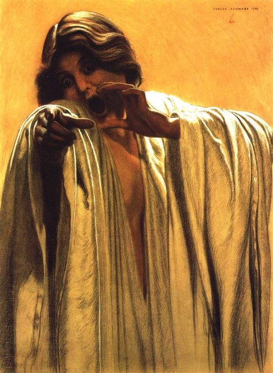 The Wave 6, vintage artwork by Carlos Schwabe, 12x8" (A4) Poster