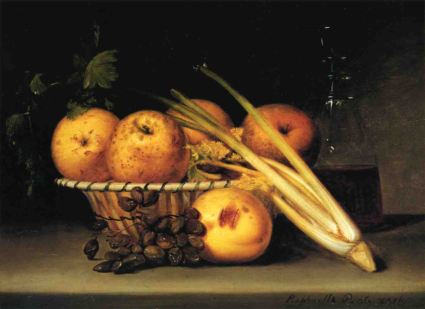 Still Life with Celery and Wind, vintage artwork by Raphaelle Peale, 12x8" (A4) Poster