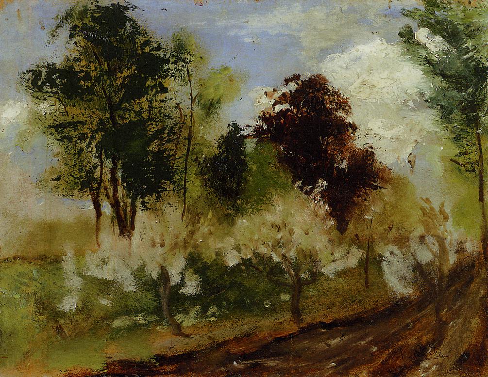 Belgian Landscape, vintage artwork by Auguste Rodin, 12x8" (A4) Poster