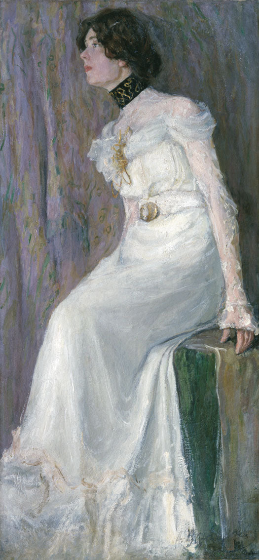 t of a Young Woman in White by Alexander Ivanovich Vahrameev,16x12(A3) Poster
