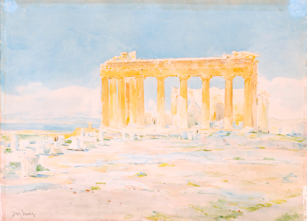 The Parthenon, East Facade, vintage artwork by Henry Bacon, 12x8" (A4) Poster