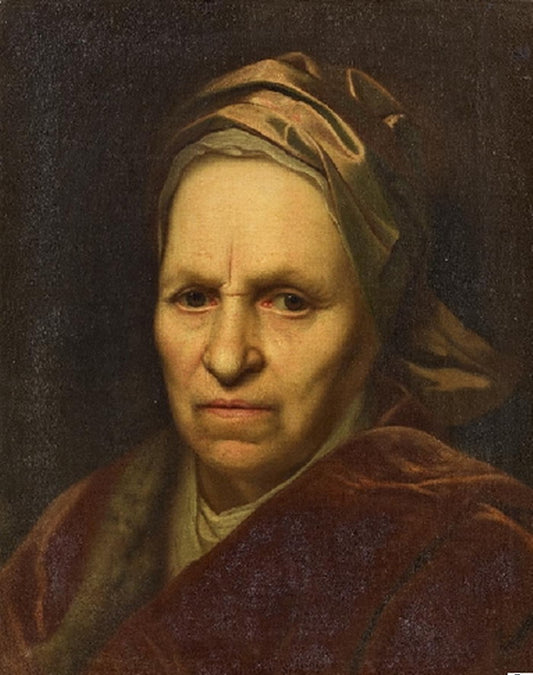 Portrait of a Woman Wearing a Headscarf, vintage artwork by Balthasar Denner, 12x8" (A4) Poster
