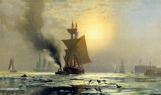New York from the Channel, vintage artwork by Edward Moran, 12x8" (A4) Poster
