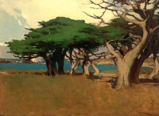 Monterey Peninsula Landscape, vintage artwork by Arthur Matthews, 12x8" (A4) Poster