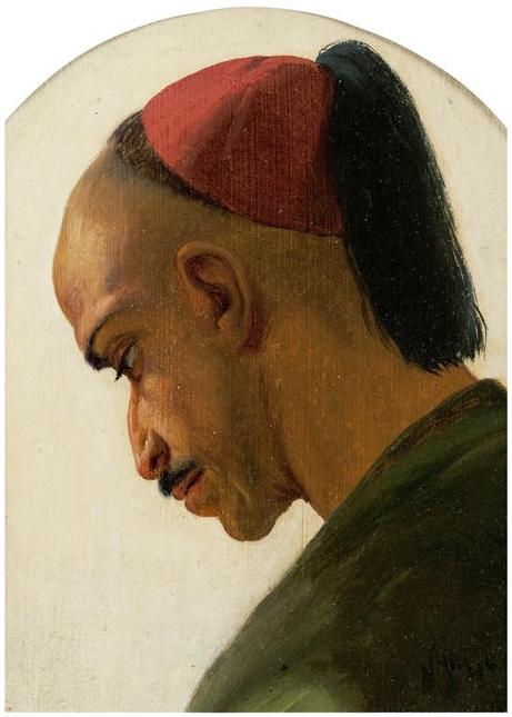 Portrait of a Turk in a Red Skull Cap, vintage artwork by Niels Simonsen, A3 (16x12") Poster Print