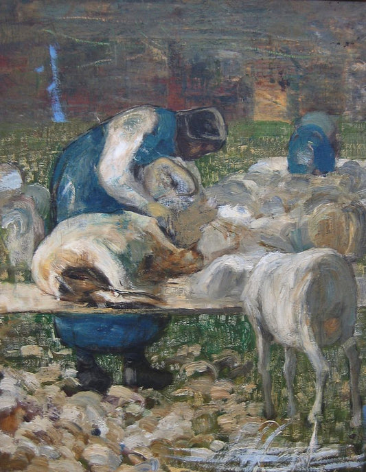 La tosatura delle pecore by Giovanni Segantini,A3(16x12")Poster