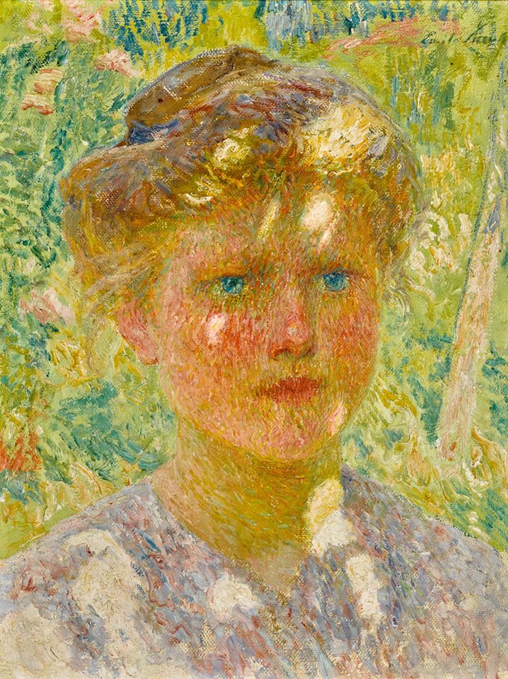 Young Girl with Blond Hair, vintage artwork by Emile Claus, 12x8" (A4) Poster