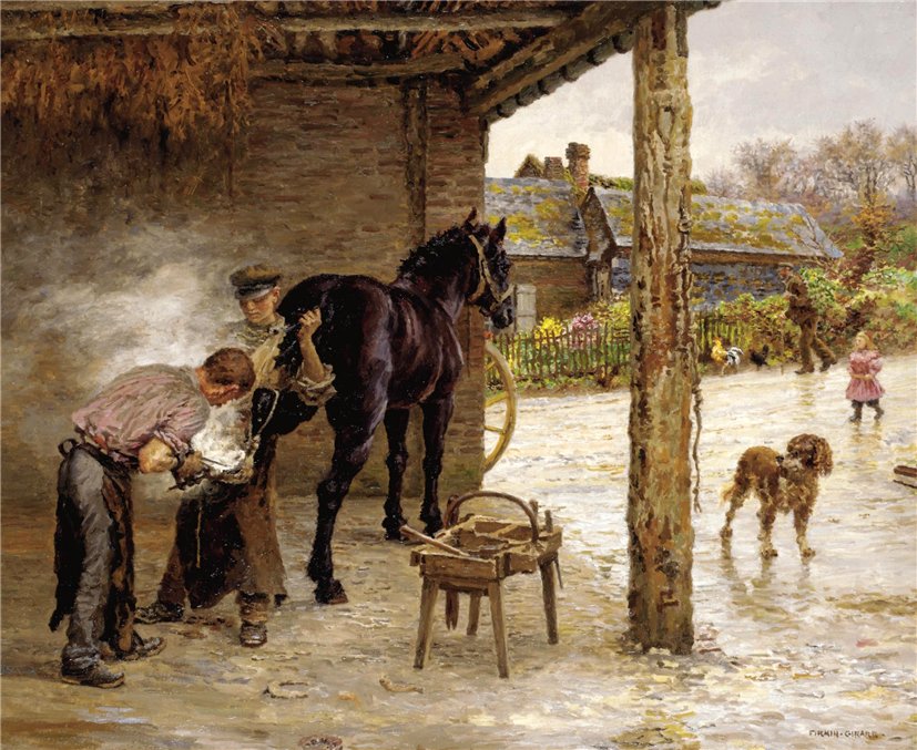 The Blacksmith, vintage artwork by Marie-Francois Firmin-Girard, 12x8" (A4) Poster