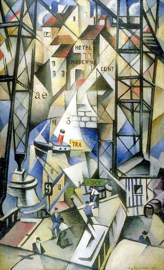 Le vieux port, vintage artwork by Christopher Nevinson, 12x8" (A4) Poster