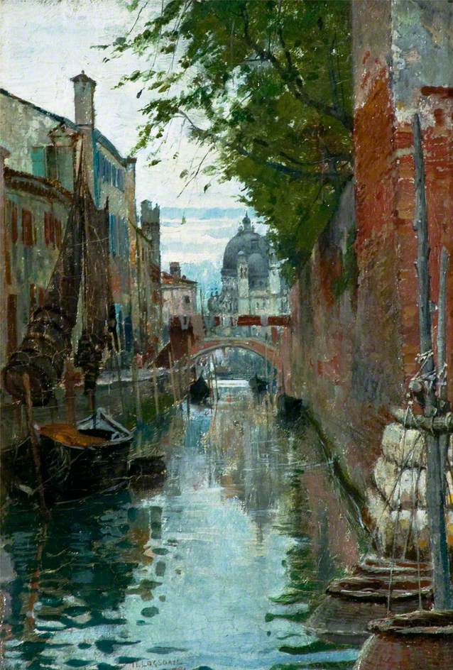 Church of Santa Maria della Salute, Venice, vintage artwork by William Logsdail, 12x8" (A4) Poster