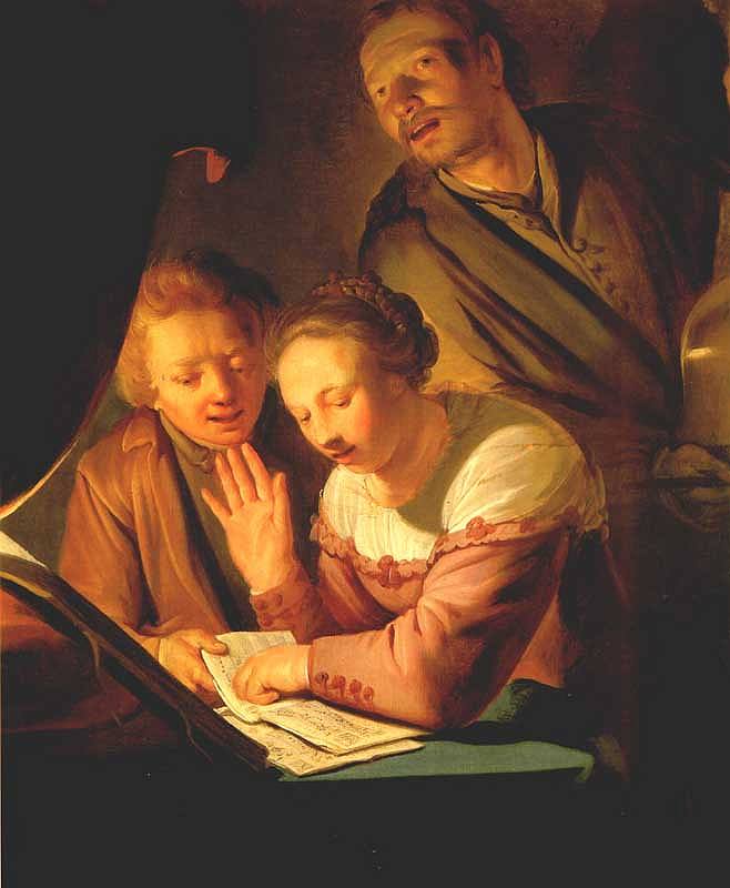 Musical Trio, vintage artwork by Pieter Fransz. de Grebber, 12x8" (A4) Poster