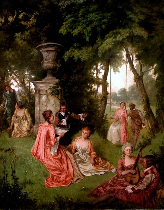La fete galante, vintage artwork by Walter MacEwen, 12x8" (A4) Poster