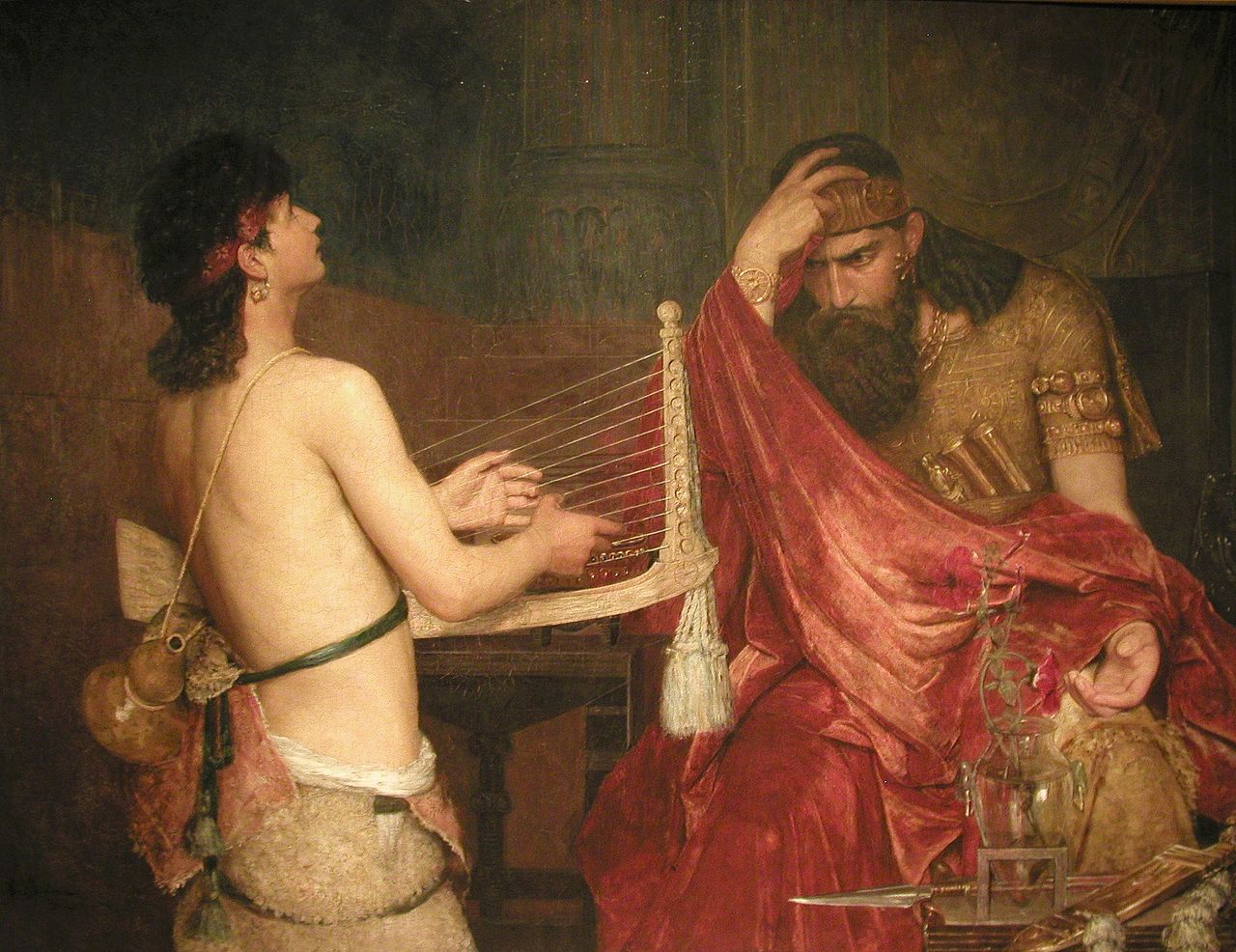 David and Saul, vintage artwork by Ernst Josephson, 12x8" (A4) Poster