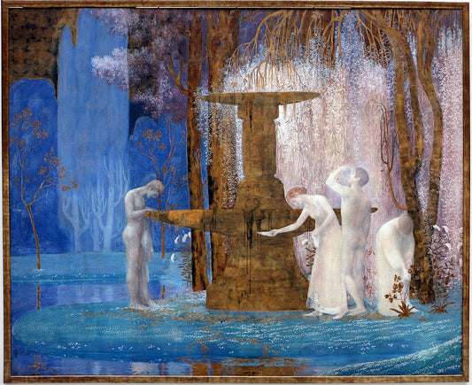 The Fountain of Inspiration, vintage artwork by Constant Montald, 12x8" (A4) Poster