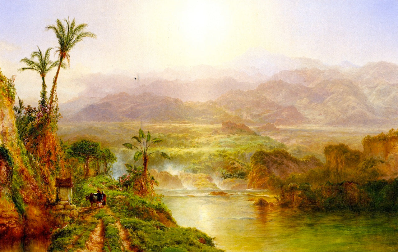 Morning in the Andes, vintage artwork by Louis Remy Mignot, 12x8" (A4) Poster