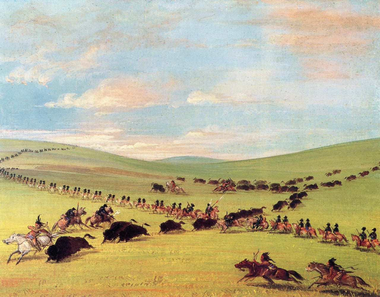 The First Regiment of the U. S. Dragoons, vintage artwork by George Catlin, A3 (16x12") Poster Print