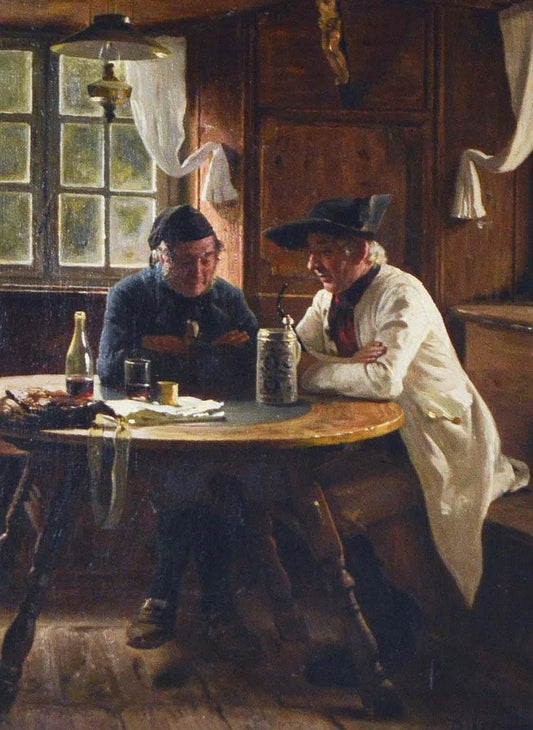 In the Tavern, vintage artwork by Berthold Woltze, 12x8" (A4) Poster