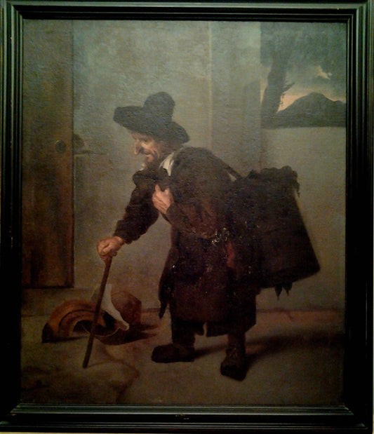 The beggar of Naples, vintage artwork by Attributed to Giacomo Ceruti, 12x8" (A4) Poster