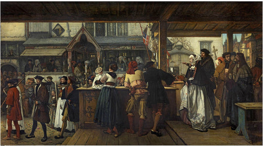 Albrecht Dürer Visiting Antwerp in 1520, vintage artwork by Jan August Hendrik Leys, A3 (16x12") Poster Print