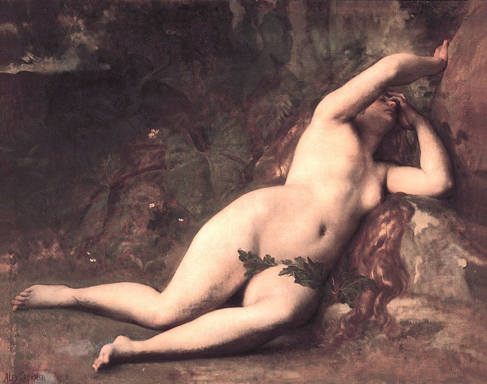 Eve After the Fall, vintage artwork by Alexandre Cabanel, 12x8" (A4) Poster