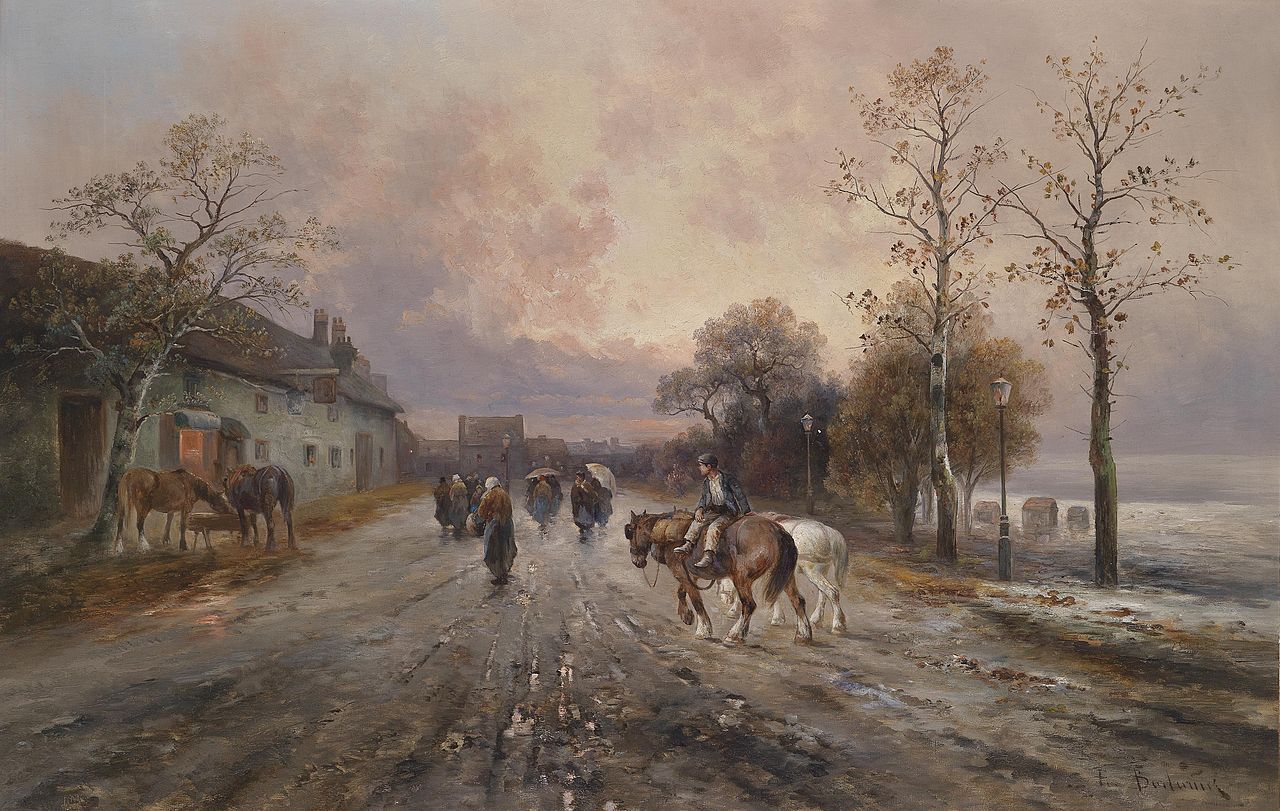 Evening in a Village by Emil Barbarini,A3(16x12")Poster