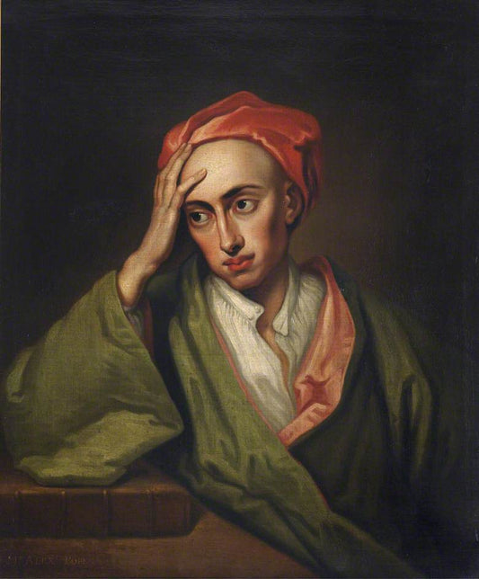 Alexander Pope, Poet, vintage artwork by Sir Godfrey Kneller, BT., 12x8" (A4) Poster