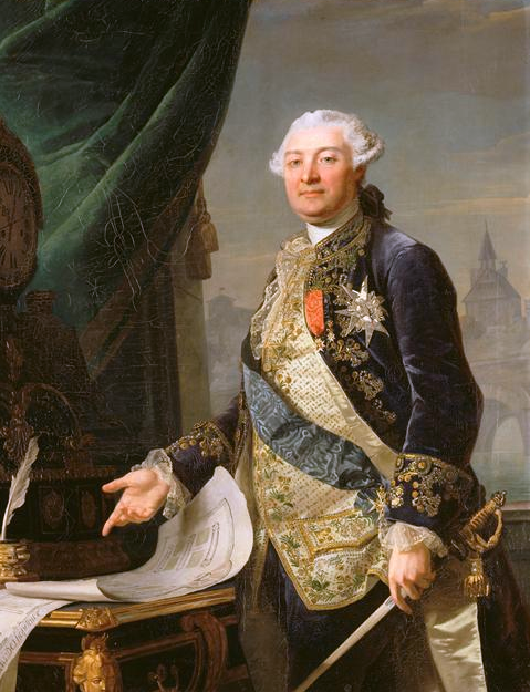Portrait of Louis Auguste Le Tonnelier de Breteuil, vintage artwork by Jean Laurent Mosnier, 12x8" (A4) Poster