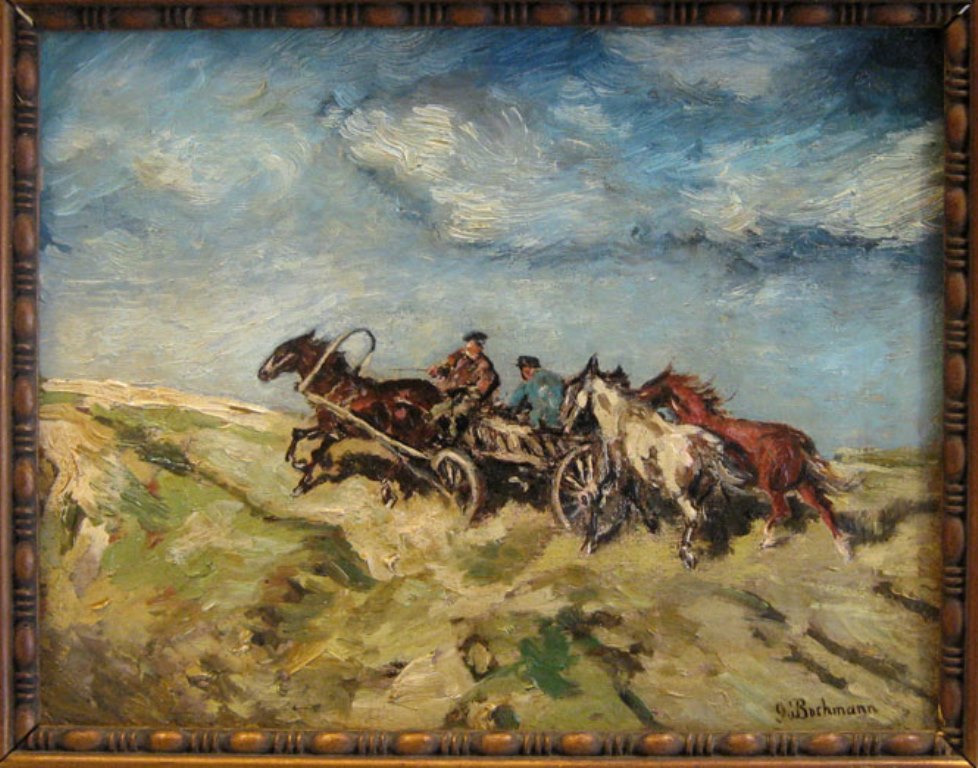 On a Estonian village road, vintage artwork by Gregor von Bochmann, 12x8" (A4) Poster
