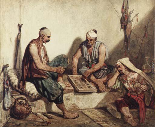 Arabian Pastimes, vintage artwork by Alexandre-Gabriel Decamps, A3 (16x12") Poster Print