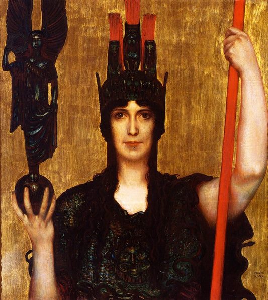 Pallas Athene, vintage artwork by Franz von Stuck, 12x8" (A4) Poster